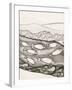 Black and White Drawing of Fish Swimming in River-Marie Bertrand-Framed Giclee Print