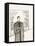 Black and White Drawing of Man Standing with Flowers in Hand-Marie Bertrand-Framed Stretched Canvas