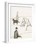 Black and White Drawing of People Taking Walk Outside-Marie Bertrand-Framed Giclee Print