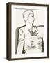 Black and White Drawing of Tattooed Man-Marie Bertrand-Framed Giclee Print