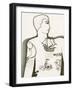 Black and White Drawing of Tattooed Man-Marie Bertrand-Framed Giclee Print