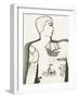 Black and White Drawing of Tattooed Man-Marie Bertrand-Framed Giclee Print