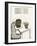 Black and White Drawing of Woman Sitting at Table, Head in Her Arms-Marie Bertrand-Framed Giclee Print
