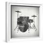 Black and White Drums-Dan Sproul-Framed Art Print