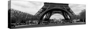 Black and White, Eiffel Tower, Paris, France-null-Stretched Canvas
