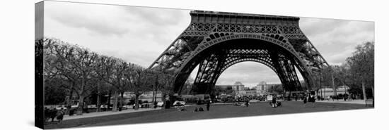 Black and White, Eiffel Tower, Paris, France-null-Stretched Canvas