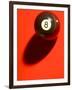 Black and White Eight Ball on with Shadow on Red Background-null-Framed Photographic Print