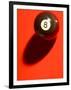 Black and White Eight Ball on with Shadow on Red Background-null-Framed Photographic Print