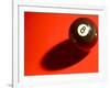 Black and White Eight Ball on with Shadow on Red Background-null-Framed Photographic Print