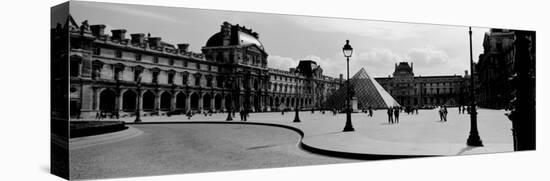 Black and White, Exterior, the Louvre, Paris, France-null-Stretched Canvas