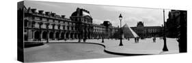 Black and White, Exterior, the Louvre, Paris, France-null-Stretched Canvas