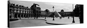 Black and White, Exterior, the Louvre, Paris, France-null-Stretched Canvas