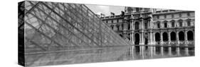 Black and White, Exterior, the Louvre, Paris, France-null-Stretched Canvas