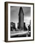 Black and white Flatiron Building in Manhattan New York and light trails at sunset purple clouds-David Chang-Framed Photographic Print