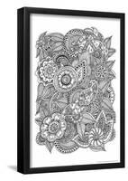 Black and White Floral Design I-Sara Gayoso-Framed Poster