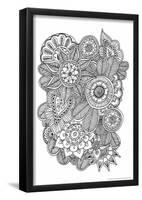 Black and White Floral Design II-Sara Gayoso-Framed Poster