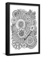 Black and White Floral Design III-Sara Gayoso-Framed Poster