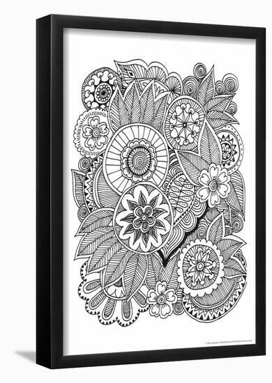 Black and White Floral Design III-Sara Gayoso-Framed Poster