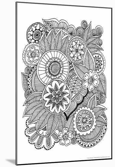 Black and White Floral Design III-Sara Gayoso-Mounted Poster