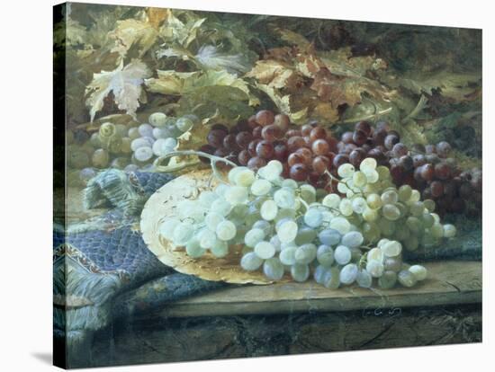 Black and White Grapes-William Jabez Muckley-Stretched Canvas