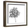 Black and White Happy Flower 2-Jan Weiss-Framed Art Print