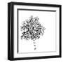 Black and White Happy Flower 2-Jan Weiss-Framed Art Print