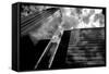 Black and White Houston Texas Downtown Mirror Buildings Detail-holbox-Framed Stretched Canvas