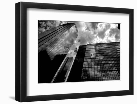Black and White Houston Texas Downtown Mirror Buildings Detail-holbox-Framed Photographic Print