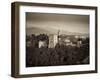 Black and White Image of Alhambra Palce, Granada, Andalucia, Spain-Alan Copson-Framed Photographic Print