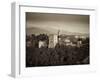 Black and White Image of Alhambra Palce, Granada, Andalucia, Spain-Alan Copson-Framed Photographic Print