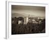 Black and White Image of Alhambra Palce, Granada, Andalucia, Spain-Alan Copson-Framed Photographic Print