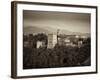 Black and White Image of Alhambra Palce, Granada, Andalucia, Spain-Alan Copson-Framed Photographic Print