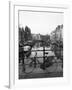 Black and White Image of an Old Bicycle by the Singel Canal, Amsterdam, Netherlands, Europe-Amanda Hall-Framed Photographic Print