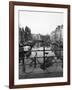 Black and White Image of an Old Bicycle by the Singel Canal, Amsterdam, Netherlands, Europe-Amanda Hall-Framed Photographic Print