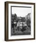 Black and White Image of an Old Bicycle by the Singel Canal, Amsterdam, Netherlands, Europe-Amanda Hall-Framed Premium Photographic Print