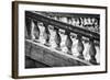 Black and White image of Railing and Stairs near Rialto Bridge.-Terry Eggers-Framed Photographic Print