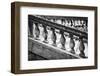 Black and White image of Railing and Stairs near Rialto Bridge.-Terry Eggers-Framed Photographic Print