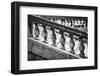 Black and White image of Railing and Stairs near Rialto Bridge.-Terry Eggers-Framed Photographic Print