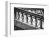 Black and White image of Railing and Stairs near Rialto Bridge.-Terry Eggers-Framed Photographic Print