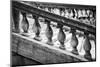 Black and White image of Railing and Stairs near Rialto Bridge.-Terry Eggers-Mounted Photographic Print