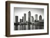 Black and white image of the Tampa skyline-Sheila Haddad-Framed Photographic Print