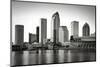 Black and white image of the Tampa skyline-Sheila Haddad-Mounted Photographic Print