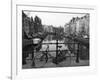 Black and White Imge of an Old Bicycle by the Singel Canal, Amsterdam, Netherlands, Europe-Amanda Hall-Framed Photographic Print