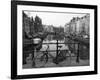 Black and White Imge of an Old Bicycle by the Singel Canal, Amsterdam, Netherlands, Europe-Amanda Hall-Framed Photographic Print