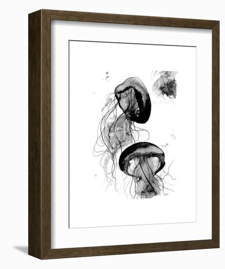 Black and White Jellyfish-Jessica Durrant-Framed Art Print