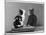 Black and White Kitten and a Grey and White Kitten Sit Atop Some Books-null-Mounted Photographic Print