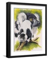 Black and White Lemur-Barbara Keith-Framed Giclee Print