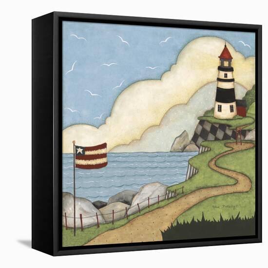 Black and White Lighthouse-Robin Betterley-Framed Stretched Canvas