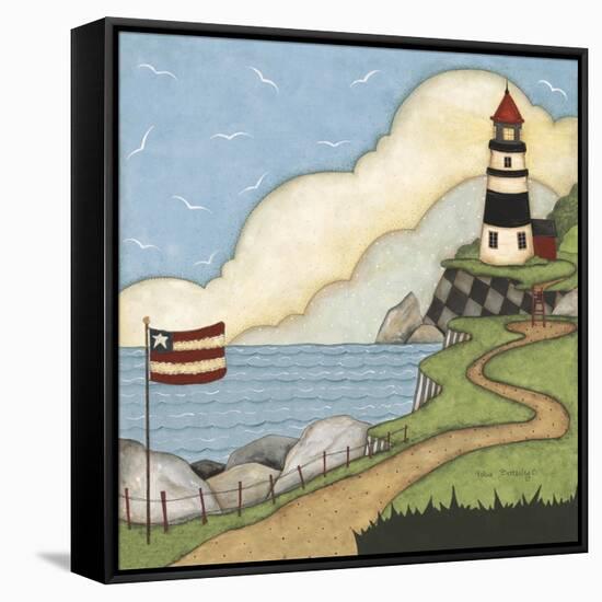 Black and White Lighthouse-Robin Betterley-Framed Stretched Canvas