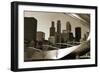 Black And White Millennium Park Bridge-Patrick Warneka-Framed Photographic Print